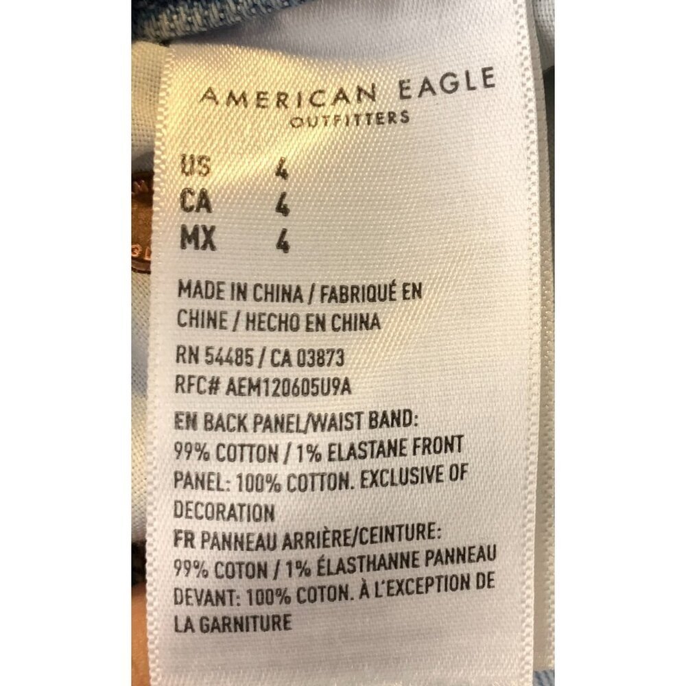 American Eagle Womens Denim Shorts Curvy 90's High Rise Light Wash Size 4 27 New - Picture 4 of 10